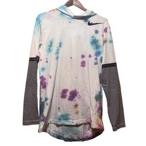 Nike Dri Fit Athletic Cut Rare Tie Dye Hoodie Long Sleeve GorpCore Mens Medium
